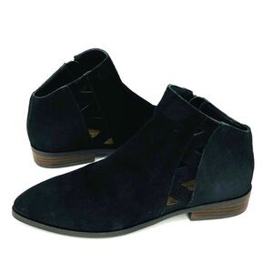 Lucky Brand Jakeela Ankle Booties Black Suede Leather Size 8.5